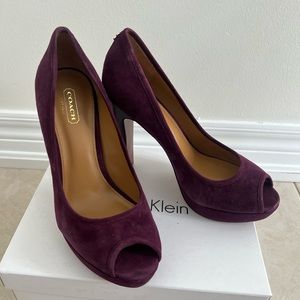 Coach burgundy heels size 7.5